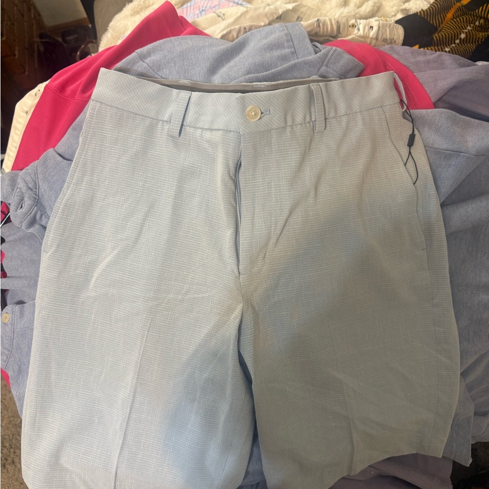 Walter Hagen Men's Sky Blue Flat Front Shorts